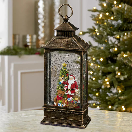 Farol Navideño de Santa con Luz LED