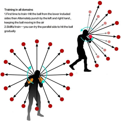 Pelota de boxeo para reflejos, pelotas de boxeo con diadema, velocidad de perforación, habilidad de lucha y entrenamiento de coordinación mano-ojo