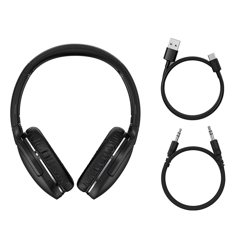 Baseus-Auriculares inalámbricos D02 Pro, audífonos plegables con Bluetooth 5,3, deportivos, para videojuegos y teléfono móvil