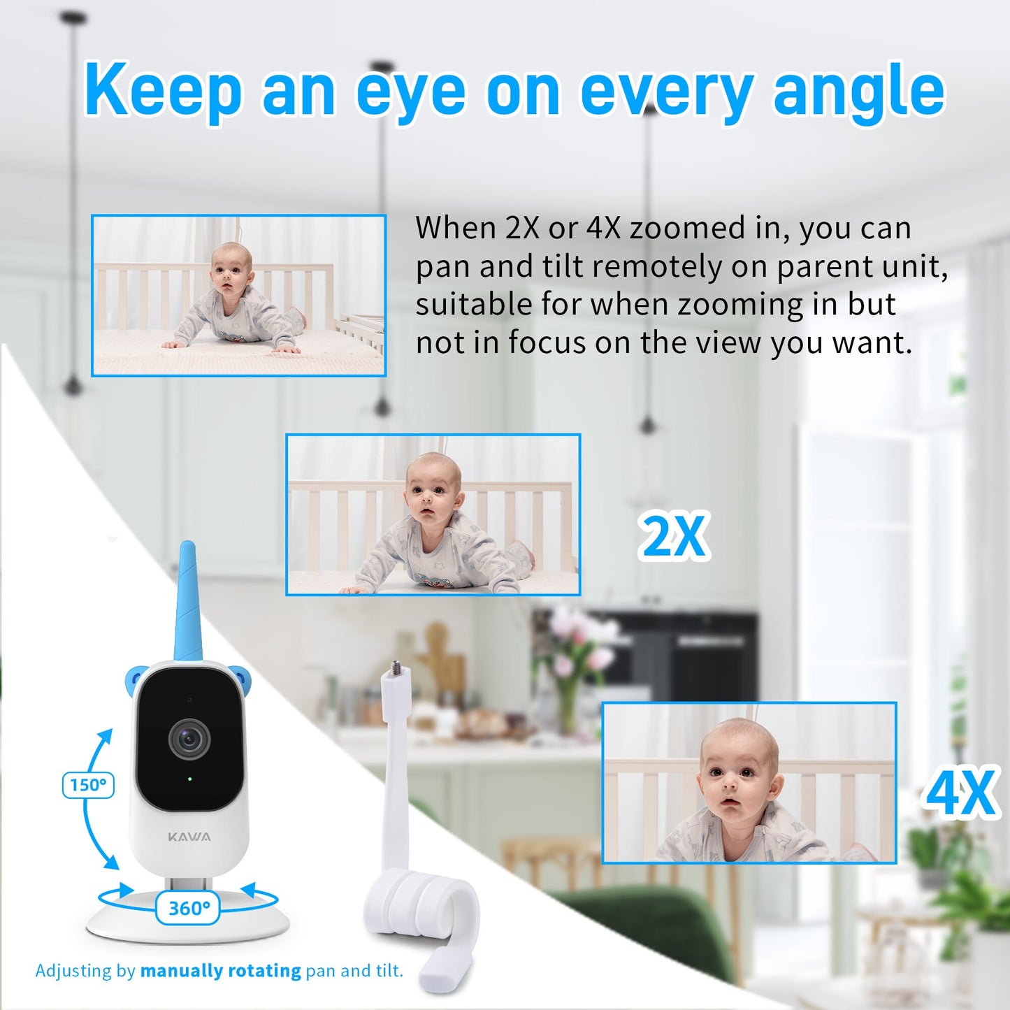 2K Baby Monitor with Camera and Audio