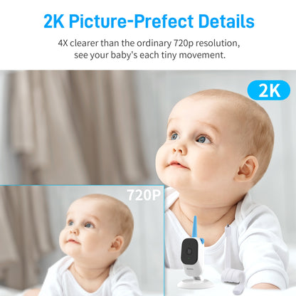 2K Baby Monitor with Camera and Audio