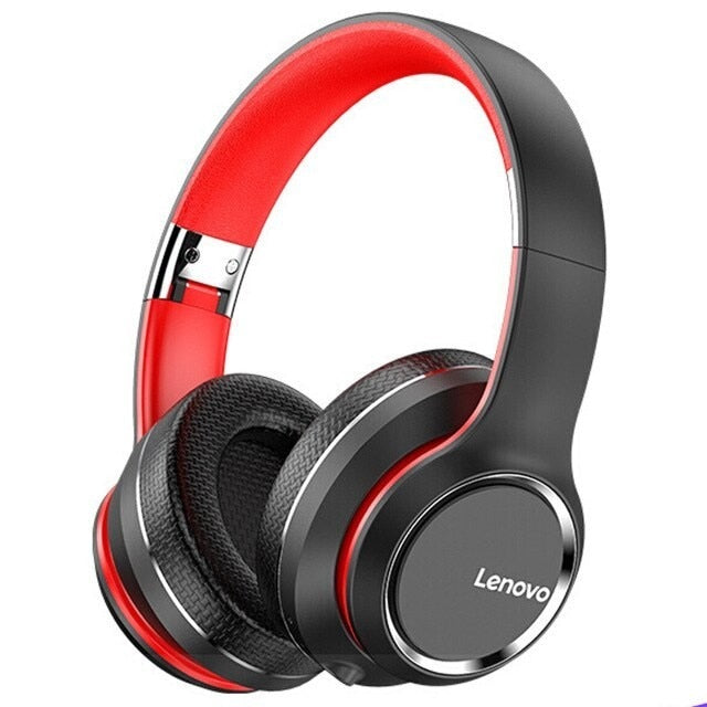 Auriculares Lenovo HD200 con Bluetooth, auriculares inalámbricos plegables para ordenador con cancelación de ruido, auriculares estéreo HIFI para juegos