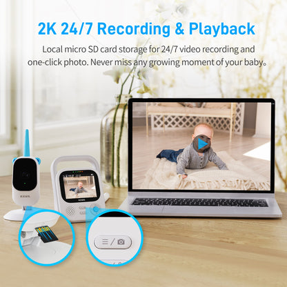 2K Baby Monitor with Camera and Audio