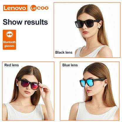 Gafas inteligentes Lenovo Lecoo, auriculares inalámbricos con Bluetooth 5,0, gafas de sol para deportes al aire libre, auriculares para llamar, música