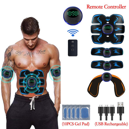 Control remoto EMS estimulador muscular inteligente eléctrico Fitness entrenamiento Abdominal pegatinas para pérdida de peso masajeador adelgazante corporal